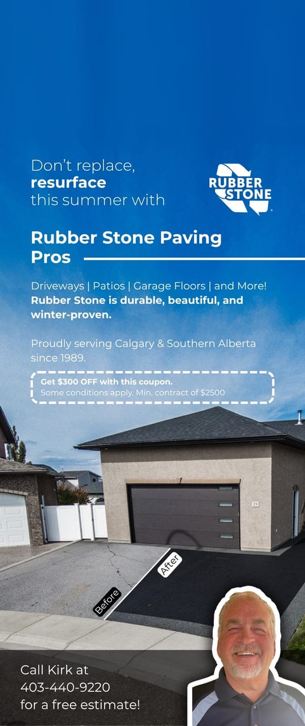 Full-page door hanger for a driveway resurfacing company